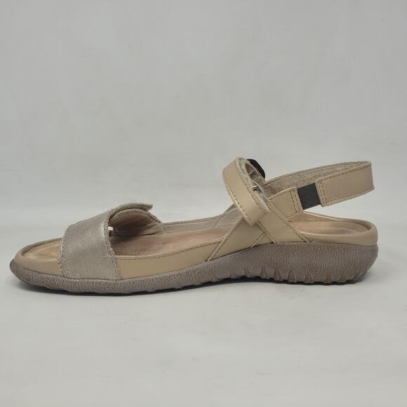 Naot Sandals EU39 US8 Metallic Beige Strap Buckle Comfort Cushioned - Picture 7 of 11